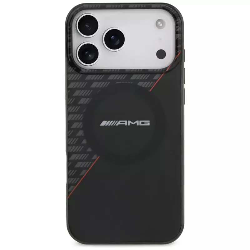 Mercedes AMG00123 AMG IML Double Layer Rhombs MagSafe telefono dėklas iPhone 18 Pro Max / 17 Pro Max, juodai raudonas