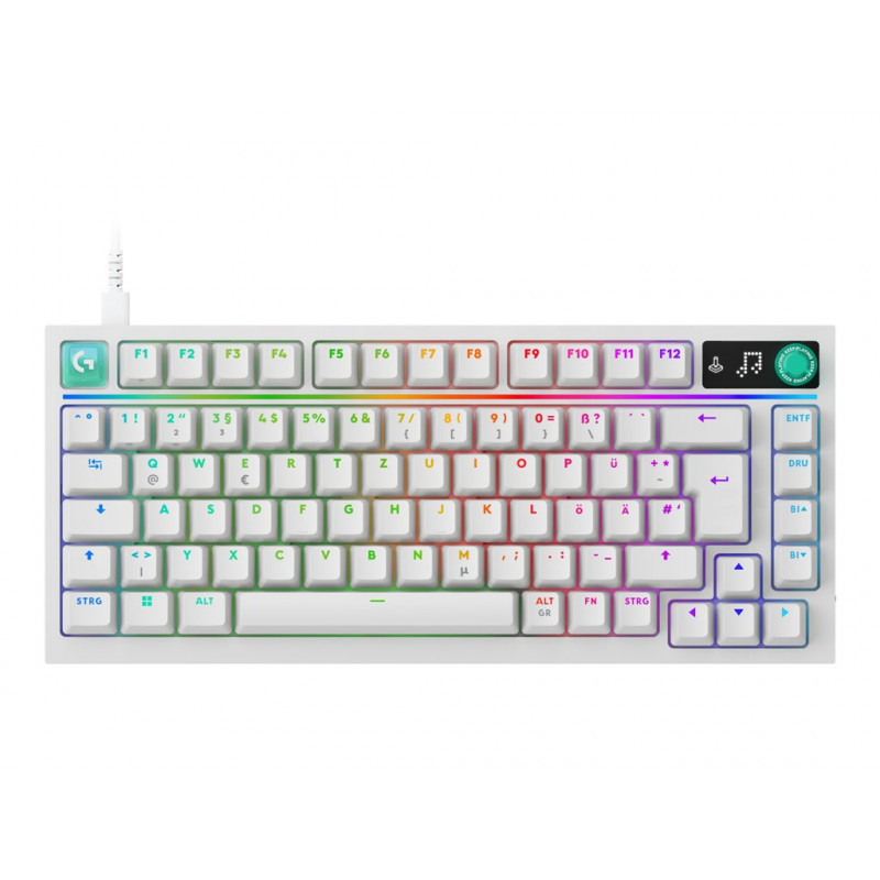 Logitech G316 X 75 mechaninė žaidimų klaviatūra su laidu, taktilinė, balta, US International