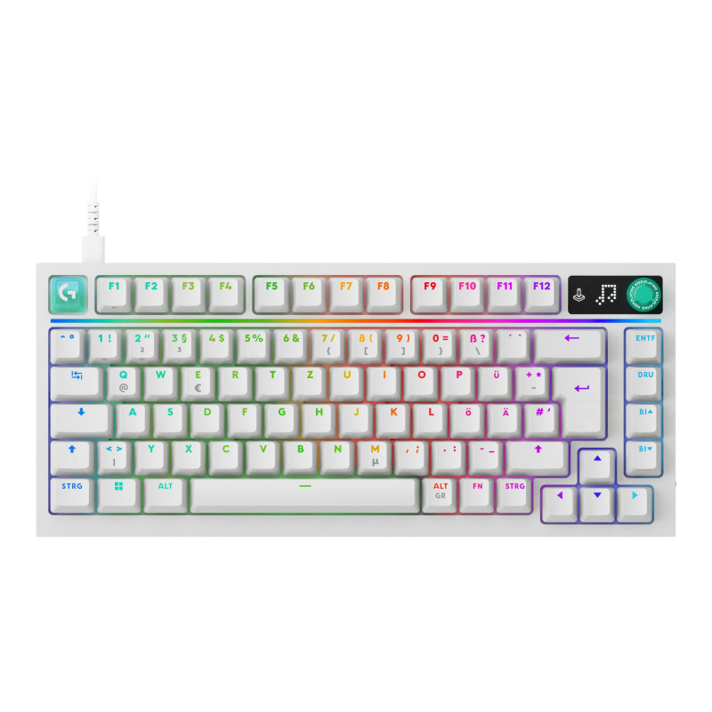 Logitech G316 X 75 mechaninė žaidimų klaviatūra su laidu, taktilinė, balta, US International