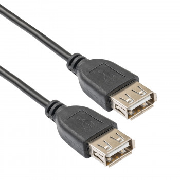 Akyga AK-USB-06 USB 2.0 kabelis, USB-A (lizdas) – USB-A (lizdas), 1,8 m, juodos spalvos
