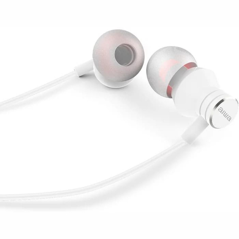 AIWA ESTM-50WT vidinės stereo ausinės su mikrofonu, baltos