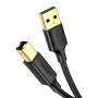 Ugreen US135 USB 2.0 A-B kabelis printeriui, padengtas auksu, 1 m, juodos spalvos