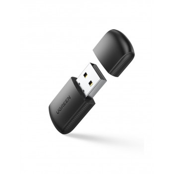 Juodas Ugreen CM448 USB tinklo adapteris, dviejų dažnių, WiFi 11ac AC650