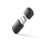 Juodas Ugreen CM448 USB tinklo adapteris, dviejų dažnių, WiFi 11ac AC650