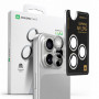 AmazingThing AR Aluminum 3 Lens Glass sidabrinė objektyvų apsauga su kameros rėmeliu, skirta iPhone 16 Pro / 16 Pro Max