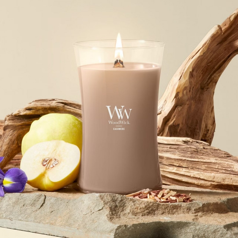 WoodWick Cashmere didelė žvakė, 610 g, ruda