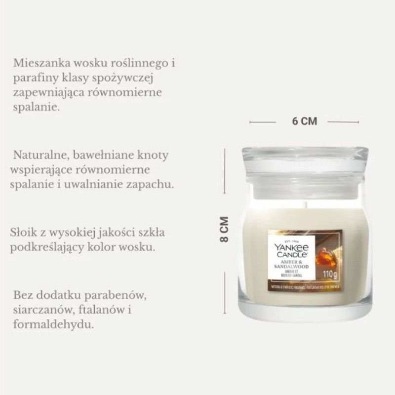 Yankee Candle Amber & Sandalwood mažoji žvakė