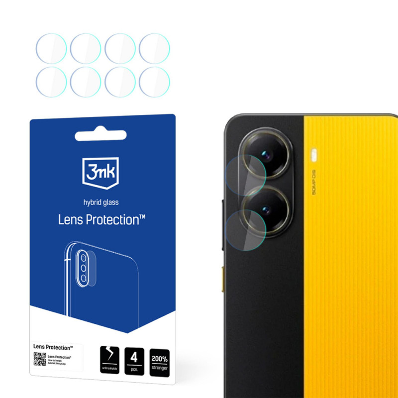 3MK Lens Protection hibridinis stiklas objektyvui POCO X7 Pro (4 vnt.)