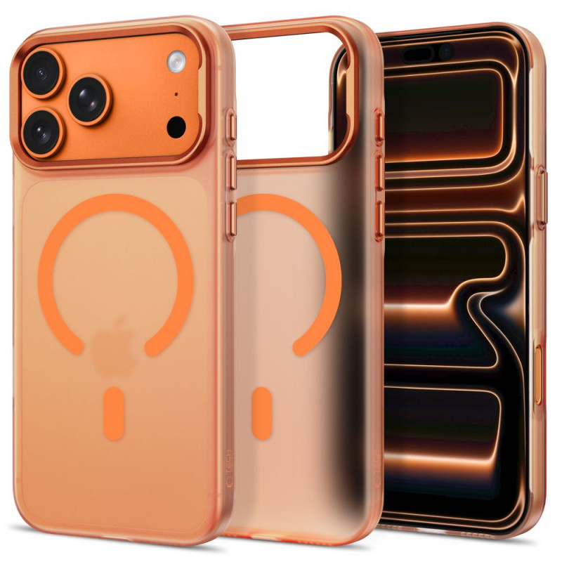 Tech-Protect MagZero MagSafe apsauginis dėklas, tinkantis Apple iPhone 17 Pro / 18 Pro, matinis Cosmic Orange