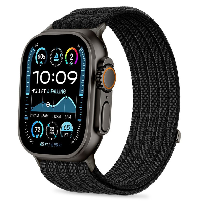 Tech-Protect Nylon Sport nailoninis dirželis Apple Watch 44/45/46/49 mm laikrodžiams, juodos spalvos