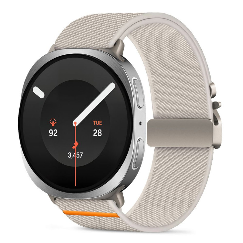 Tech-Protect Nylon Clasp išmaniojo laikrodžio dirželis Samsung Galaxy Watch 8 / 9 / Classic 40 / 44 / 46 mm, Starlight