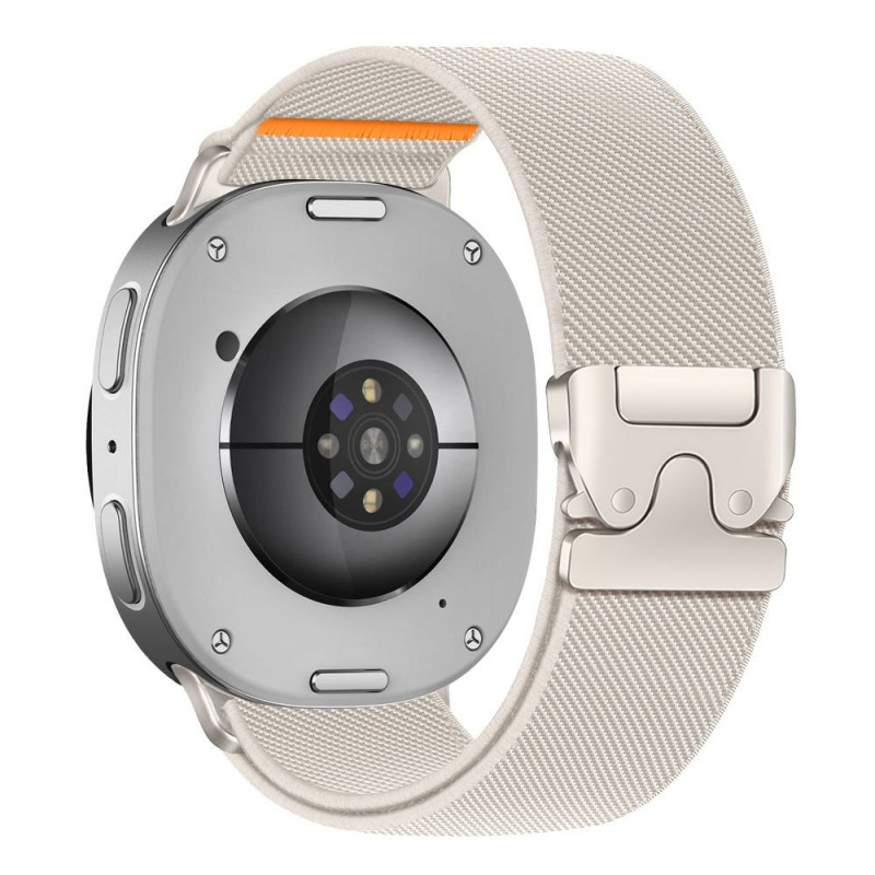 Tech-Protect Nylon Clasp išmaniojo laikrodžio dirželis Samsung Galaxy Watch 8 / 9 / Classic 40 / 44 / 46 mm, Starlight