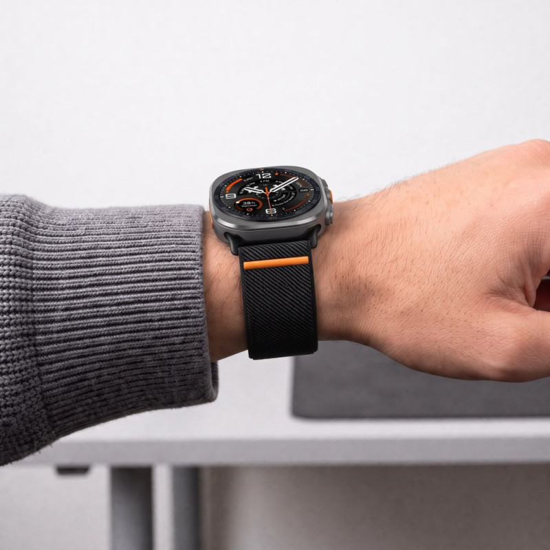 Tech-Protect Nylon Clasp išmaniojo laikrodžio dirželis Samsung Galaxy Watch Ultra 1 / 2 2024-2026 47 mm, juodas
