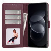 Tech-Protect Wallet atverčiamas dėklas Xiaomi Redmi Note 17 Pro 5G, bordo