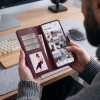 Tech-Protect Wallet atverčiamas dėklas Xiaomi Redmi Note 17 Pro 5G, bordo