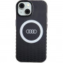 Audi IML Big Logo MagSafe apsauginis dėklas iPhone 15 / 14 / 13, juodas (AUDI000075)