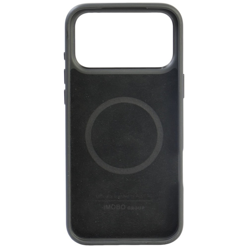Audi R8 Genuine Leather MagSafe dėklas iš tikros odos iPhone 18 Pro Max / 17 Pro Max, juodos ir raudonos spalvų (AUDI000240)