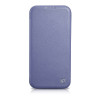 iCarer CE Premium Leather Folio Case natūralios odos dėklas knygelė Apple iPhone 14 Plus / 15 Plus telefonams, MagSafe, šviesiai violetinis (ICR413)