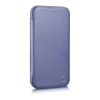 iCarer CE Premium Leather Folio Case natūralios odos dėklas knygelė Apple iPhone 14 Plus / 15 Plus telefonams, MagSafe, šviesiai violetinis (ICR413)