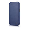 iCarer CE Premium Leather Folio Case natūralios odos dėklas knygelė iPhone 14 Plus telefonui, magnetinis, MagSafe, mėlynas (WMI14220715-BU)