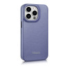 iCarer CE Premium Leather Folio Case natūralios odos dėklas knygelė Apple iPhone 14 Pro Max telefonui, MagSafe, šviesiai violetinis (ICR419)