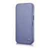 iCarer CE Premium Leather Folio Case natūralios odos dėklas knygelė Apple iPhone 14 Pro Max telefonui, MagSafe, šviesiai violetinis (ICR419)