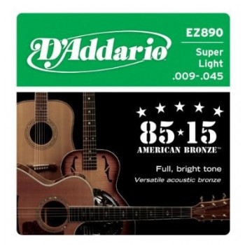 Daddario D'Addario EZ890 stygos akustinei gitarai, 09-45