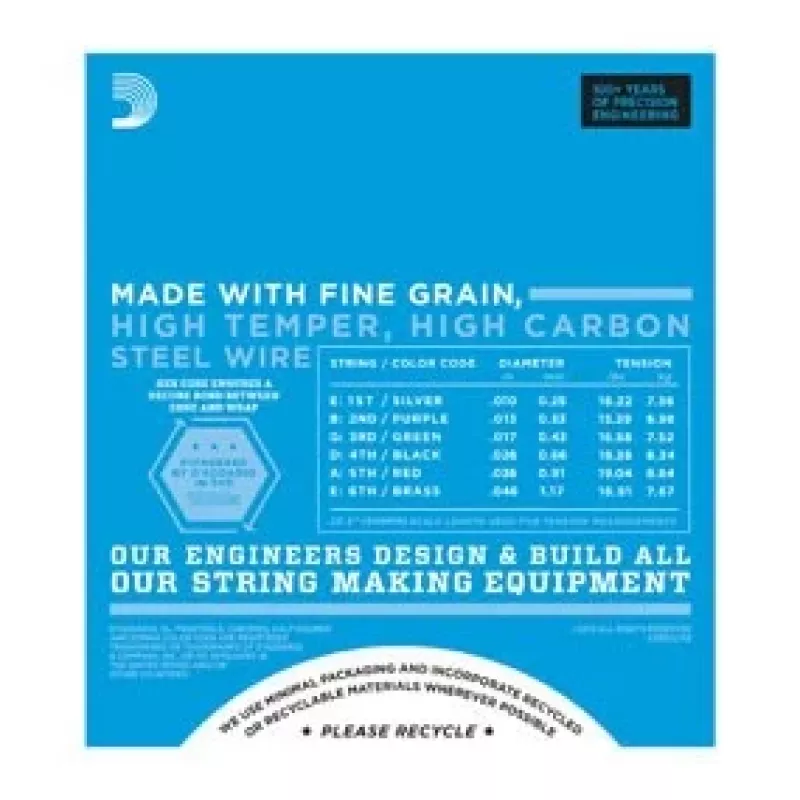 Daddario D'Addario EXL110 Regular Light stygos elektrinei gitarai, 10-46