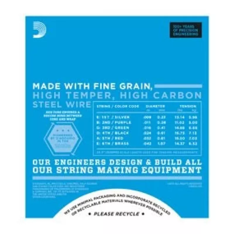 Daddario D'Addario EXL120 Super Light stygos elektrinei gitarai, 9-42