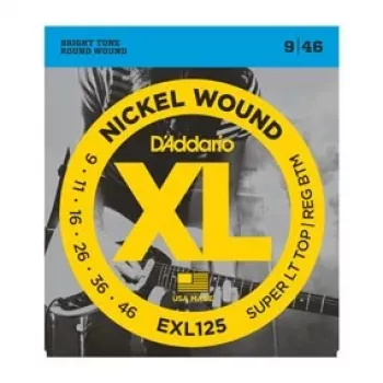 Daddario D'Addario EXL125 XL Nickel Round Wound stygos elektrinei gitarai, 9-46