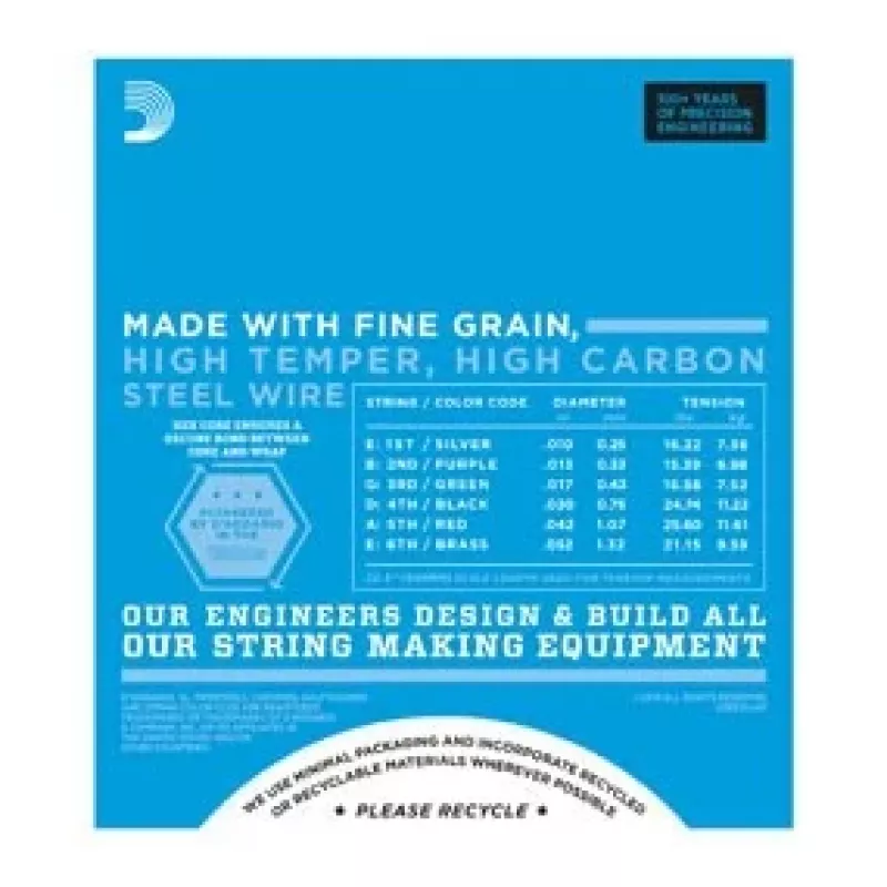 Daddario D'Addario EXL140 stygos elektrinei gitarai, 10–52