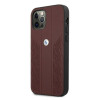 BMW BMHCP12LRSPPR Curve Perforate odinis kietojo tipo dėklas, tinkantis Apple iPhone 12 Pro Max, raudonas