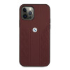 BMW BMHCP12LRSPPR Curve Perforate odinis kietojo tipo dėklas, tinkantis Apple iPhone 12 Pro Max, raudonas