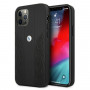 BMW BMHCP12MRSPPK Curve Perforate odinis kietojo tipo dėklas, tinkantis Apple iPhone 12 / 12 Pro, juodas