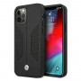 BMW BMHCP12MRSCSK Perforate Sides odinis kietojo tipo dėklas, tinkantis Apple iPhone 12 / 12 Pro, juodas