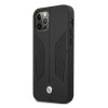 BMW BMHCP12MRSCSK Perforate Sides odinis kietojo tipo dėklas, tinkantis Apple iPhone 12 / 12 Pro, juodas