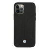 BMW BMHCP12MRSCSK Perforate Sides odinis kietojo tipo dėklas, tinkantis Apple iPhone 12 / 12 Pro, juodas