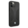 BMW BMHCP12MRSCSK Perforate Sides odinis kietojo tipo dėklas, tinkantis Apple iPhone 12 / 12 Pro, juodas