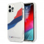 BMW BMHCP12LSKTGT Motorsport Tricolor kietas dėklas Apple iPhone 12 Pro Max, skaidrus