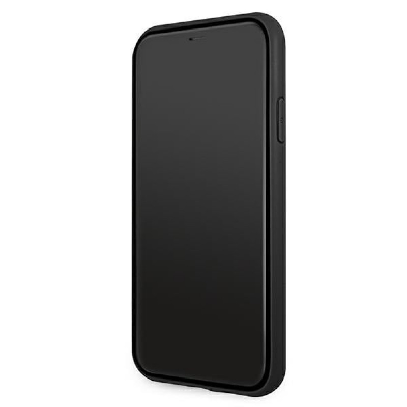BMW BMHCN61RSPPR Leather Curve Perforate kietas dėklas Apple iPhone 11, raudonas