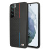 BMW BMHCS22MTRTBK kietas dėklas Samsung Galaxy S22+ telefonui, M Collection Triangles, juodos spalvos