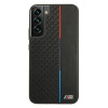 BMW BMHCS22MTRTBK kietas dėklas Samsung Galaxy S22+ telefonui, M Collection Triangles, juodos spalvos