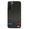 BMW BMHCS22MPUCARTCBK kietas dėklas Samsung Galaxy S22+ telefonui, M Collection Triangles, juodos spalvos