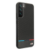 BMW BMHCS22MPUCARTCBK kietas dėklas Samsung Galaxy S22+ telefonui, M Collection Triangles, juodos spalvos