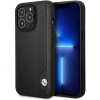 BMW BMHCP14X22RBDK Leather Blue Dots kietas telefono dėklas modeliui iPhone 14 Pro Max 6,7", juodas