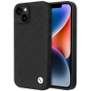 BMW BMHCP14S22RQDK Leather Quilted kietas telefono dėklas modeliui iPhone 14 6,1", juodas