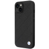 BMW BMHCP14S22RQDK Leather Quilted kietas telefono dėklas modeliui iPhone 14 6,1", juodas