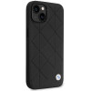 BMW BMHCP14S22RQDK Leather Quilted kietas telefono dėklas modeliui iPhone 14 6,1", juodas