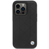 BMW BMHCP14L22RQDK Leather Quilted kietas telefono dėklas modeliui iPhone 14 Pro 6,1", juodas