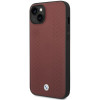BMW BMHCP14S22RFGR Leather Diamond Pattern kietas telefono dėklas modeliui iPhone 14 6,1", bordo spalvos